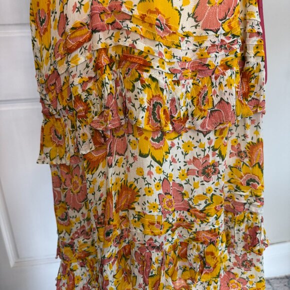 cleobella | ethereal pink, yellow and cream dress | size medium - Picture 5 of 8